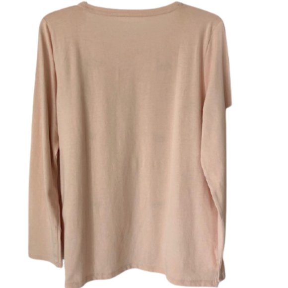 Talbots Embroidered Foxes Crew Neck Long Sleeved 100% Cotton Tee - LP - Picture 4 of 10